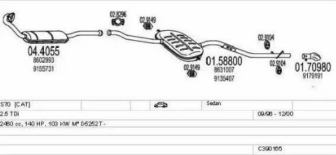 MTS C390165003250 - Izplūdes gāzu sistēma autodraugiem.lv