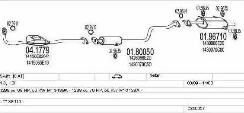 MTS C350057004911 - Izplūdes gāzu sistēma autodraugiem.lv