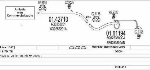 MTS C310411024026 - Izplūdes gāzu sistēma autodraugiem.lv