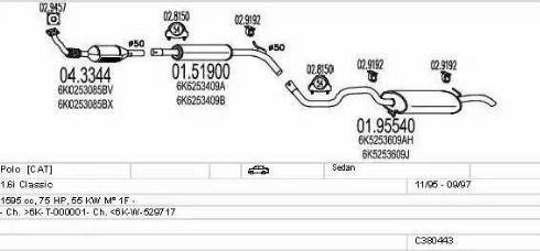 MTS C380443001631 - Izplūdes gāzu sistēma autodraugiem.lv