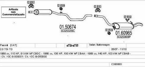 MTS C380880023048 - Izplūdes gāzu sistēma autodraugiem.lv