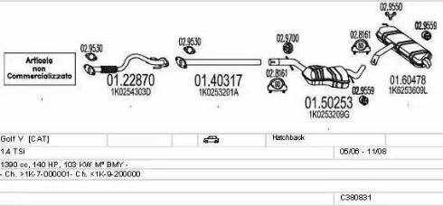 MTS C380831016263 - Izplūdes gāzu sistēma autodraugiem.lv