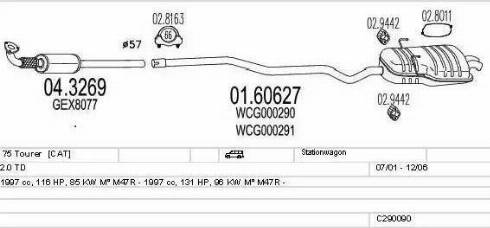 MTS C290090003545 - Izplūdes gāzu sistēma autodraugiem.lv