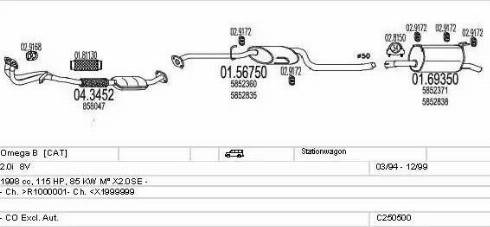 MTS C250500005698 - Izplūdes gāzu sistēma autodraugiem.lv