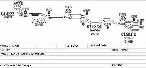 MTS C250895009260 - Izplūdes gāzu sistēma autodraugiem.lv