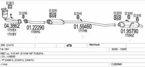 MTS C260596005910 - Izplūdes gāzu sistēma autodraugiem.lv