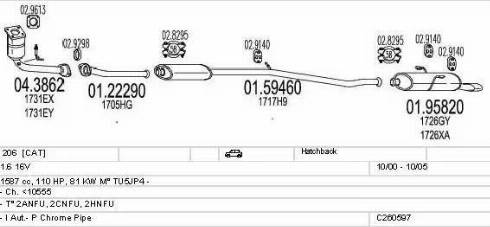 MTS C260597005911 - Izplūdes gāzu sistēma autodraugiem.lv