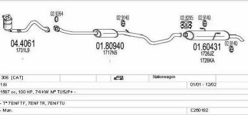 MTS C260182006081 - Izplūdes gāzu sistēma autodraugiem.lv