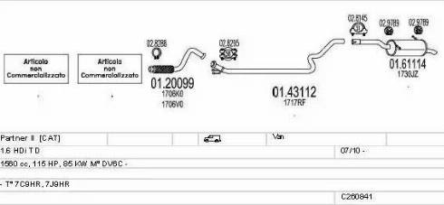 MTS C260841024805 - Izplūdes gāzu sistēma autodraugiem.lv