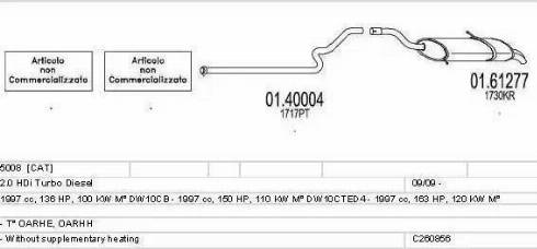 MTS C260856027912 - Izplūdes gāzu sistēma autodraugiem.lv