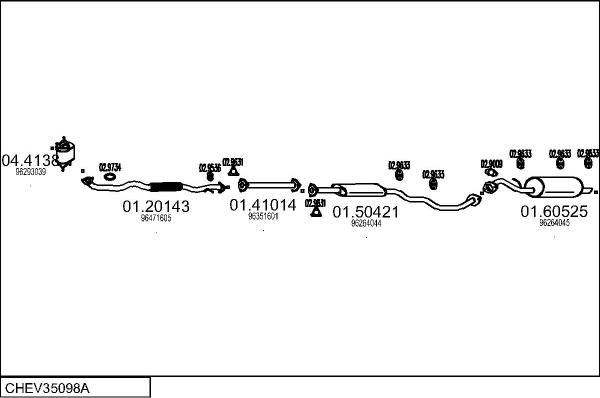 MTS CHEV35098A019768 - Izplūdes gāzu sistēma autodraugiem.lv