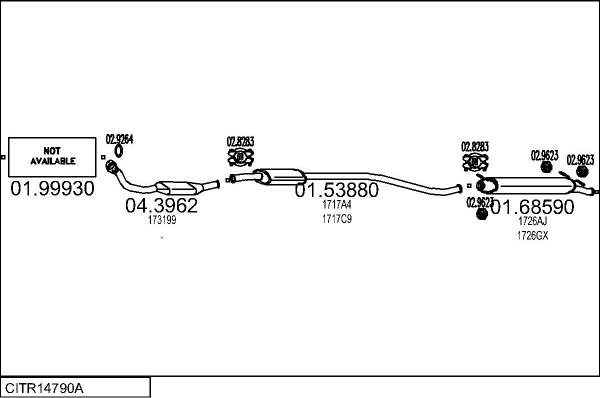 MTS CITR14790A008804 - Izplūdes gāzu sistēma autodraugiem.lv