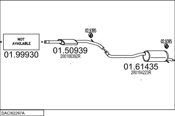 MTS DACI62267A114214 - Izplūdes gāzu sistēma autodraugiem.lv