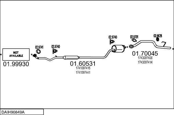 MTS DAIH90849A015614 - Izplūdes gāzu sistēma autodraugiem.lv