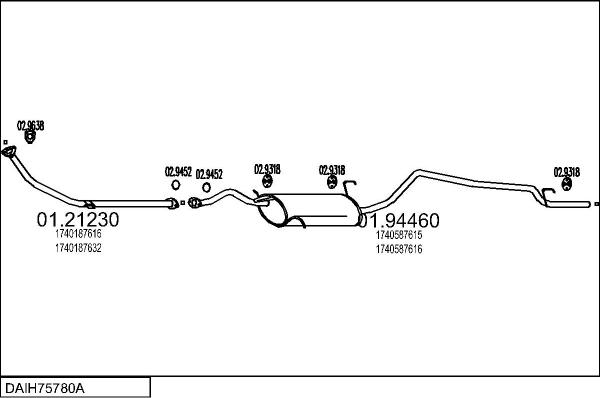 MTS DAIH75780A004378 - Izplūdes gāzu sistēma autodraugiem.lv