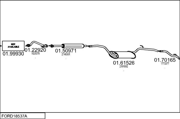 MTS FORD18537A056757 - Izplūdes gāzu sistēma autodraugiem.lv