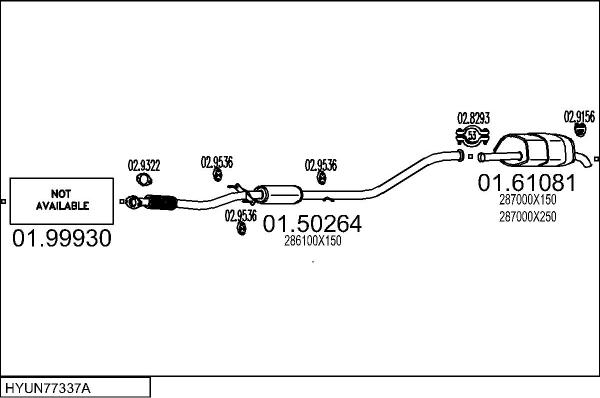 MTS HYUN77337A009892 - Izplūdes gāzu sistēma autodraugiem.lv