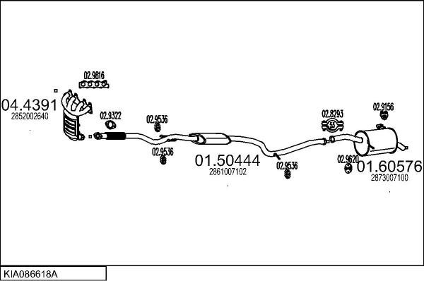 MTS KIA086618A133904 - Izplūdes gāzu sistēma autodraugiem.lv