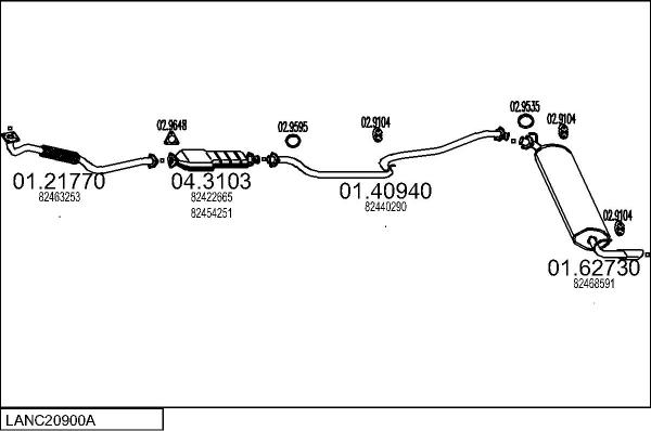 MTS LANC20900A002676 - Izplūdes gāzu sistēma autodraugiem.lv