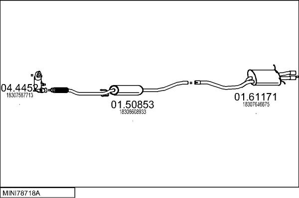 MTS MINI78718A129030 - Izplūdes gāzu sistēma autodraugiem.lv