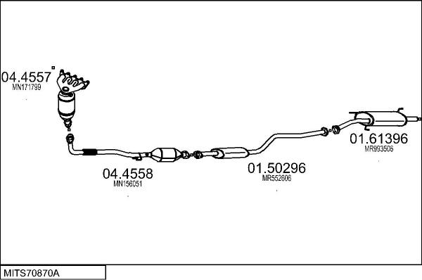 MTS MITS70870A017752 - Izplūdes gāzu sistēma autodraugiem.lv