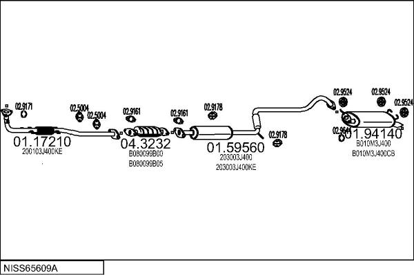 MTS NISS65609A007853 - Izplūdes gāzu sistēma autodraugiem.lv