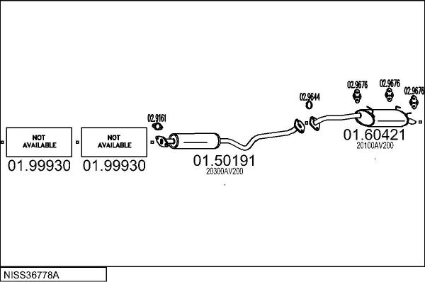 MTS NISS36778A023201 - Izplūdes gāzu sistēma autodraugiem.lv