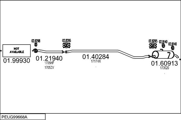 MTS PEUG99668A019879 - Izplūdes gāzu sistēma autodraugiem.lv