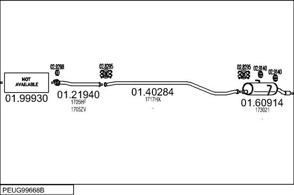 MTS PEUG99668B019879 - Izplūdes gāzu sistēma autodraugiem.lv