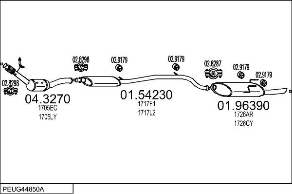 MTS PEUG44850A016260 - Izplūdes gāzu sistēma autodraugiem.lv