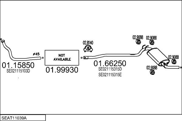 MTS SEAT11039A002861 - Izplūdes gāzu sistēma autodraugiem.lv