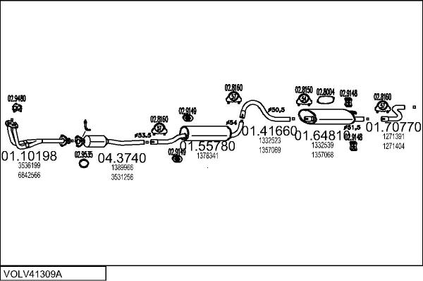 MTS VOLV41309A003987 - Izplūdes gāzu sistēma autodraugiem.lv