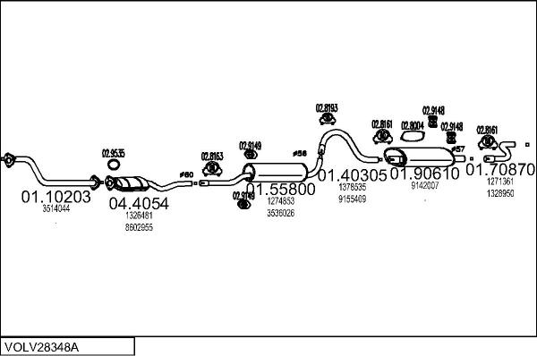 MTS VOLV28348A017935 - Izplūdes gāzu sistēma autodraugiem.lv