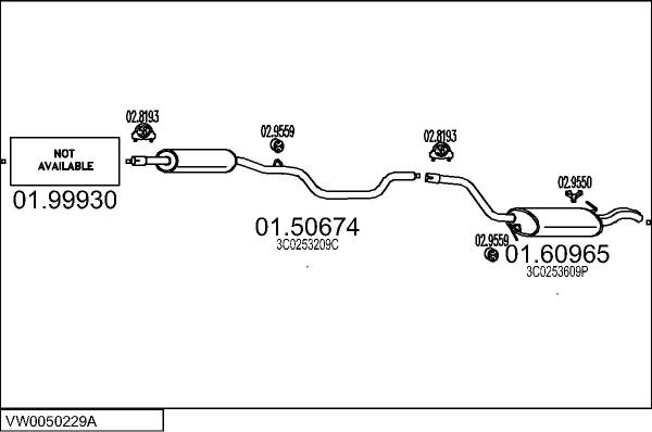 MTS VW0050229A031106 - Izplūdes gāzu sistēma autodraugiem.lv