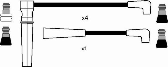 NGK 0595 - Augstsprieguma vadu komplekts autodraugiem.lv
