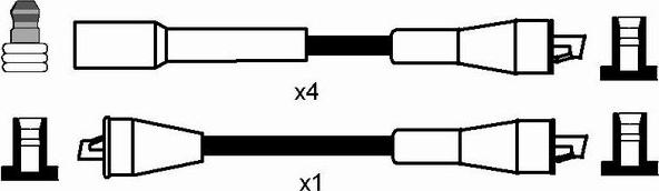 NGK 7196 - Augstsprieguma vadu komplekts autodraugiem.lv