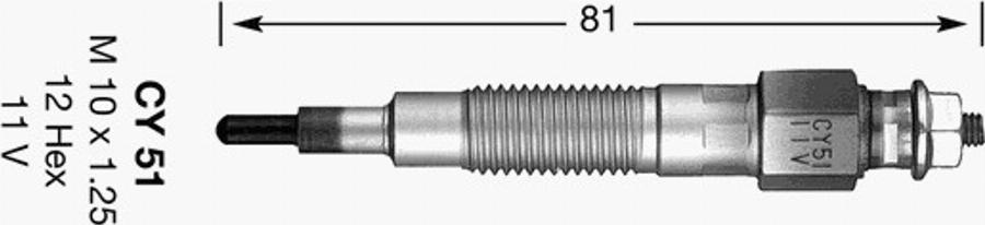 NGK CY51 - Kvēlsvece autodraugiem.lv