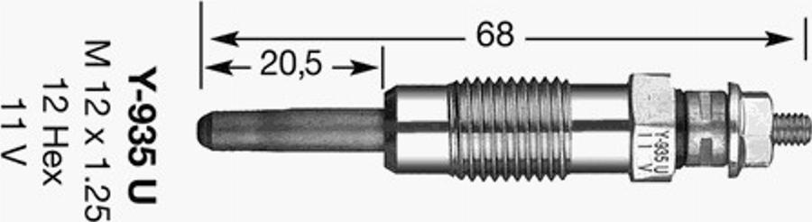 NGK Y-935U - Kvēlsvece autodraugiem.lv