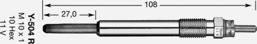 NGK Y-504 R - Kvēlsvece autodraugiem.lv