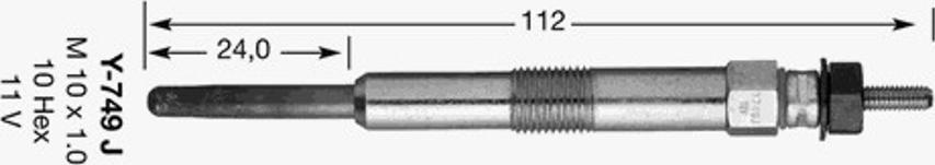 NGK Y-749J - Kvēlsvece autodraugiem.lv