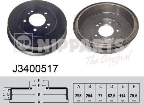 Nipparts J3400517 - Bremžu trumulis autodraugiem.lv