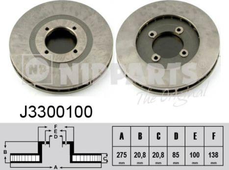 Nipparts J3300100 - Bremžu diski autodraugiem.lv