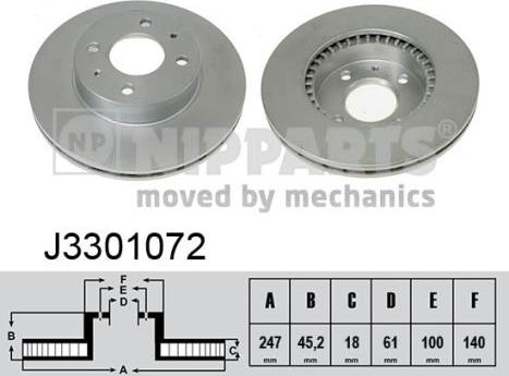 Nipparts J3301072 - Bremžu diski autodraugiem.lv