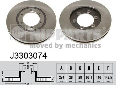 Nipparts J3303074 - Bremžu diski autodraugiem.lv