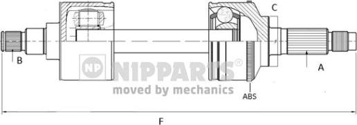 Nipparts N2804001 - Piedziņas vārpsta autodraugiem.lv