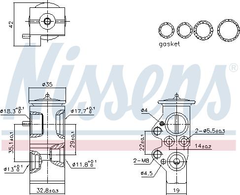 Nissens 999428 - Izplešanās vārsts, Gaisa kond. sistēma autodraugiem.lv