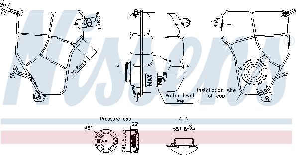 Nissens 996360 - Kompensācijas tvertne, Dzesēšanas šķidrums autodraugiem.lv