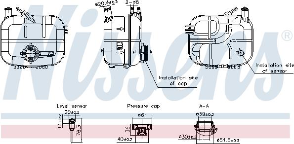 Nissens 996243 - Kompensācijas tvertne, Dzesēšanas šķidrums autodraugiem.lv