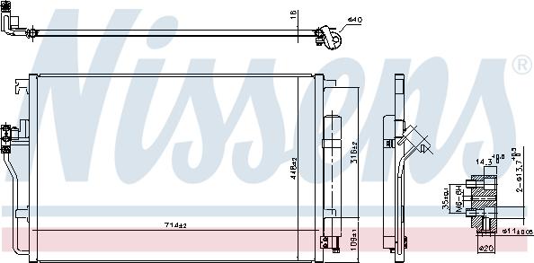 Nissens 94917 - Kondensators, Gaisa kond. sistēma autodraugiem.lv