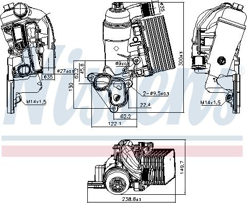 NISSENS 90953 - Eļļas radiators, Motoreļļa autodraugiem.lv